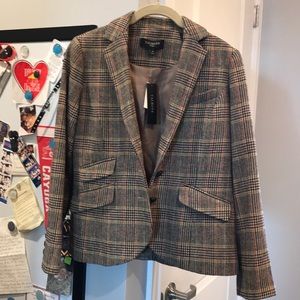 Talbots elbow patch tweed blazer